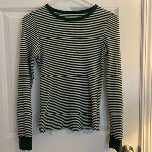 Green and white striped American Eagle long sleeve
